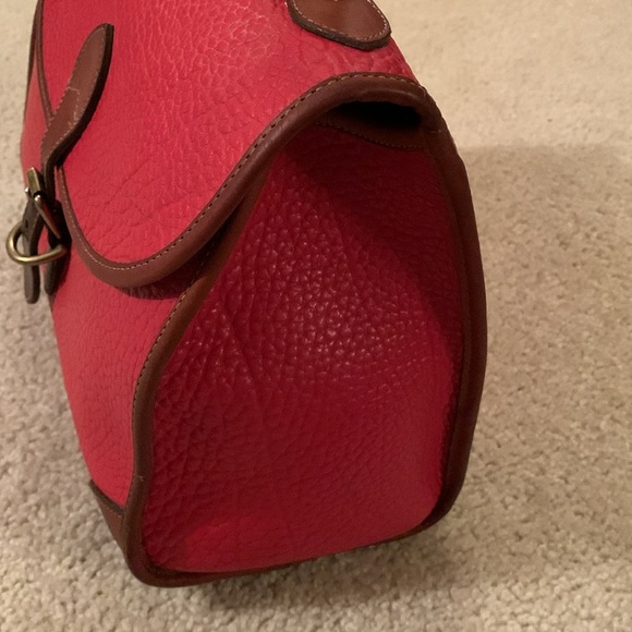 Dooney & Bourke Vintage Red Pebble Leather Satchel Bag - Picture 6 of 17